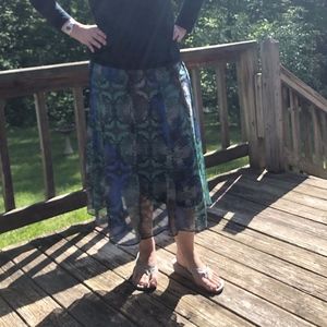 Beautiful Blue, Green, Gray, Black Patterned Skirt